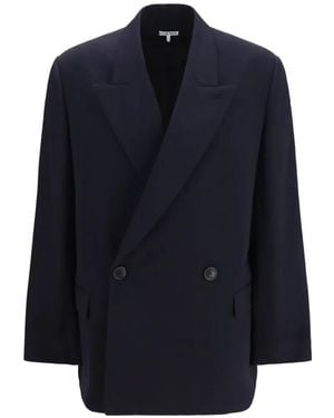 Loewe Double-Breasted Peak-Lapels Blazer - Blue