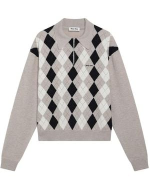 Miu Miu Maglione Stile Polo - Bianco