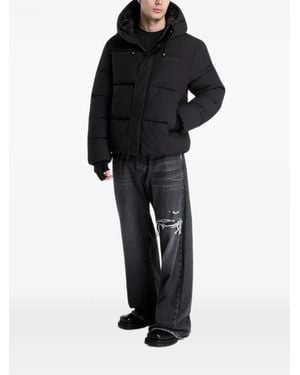 Daily Paper Hooded Puffer Jacket - Black