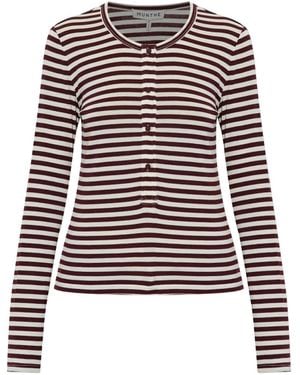 Munthe Gestreiftes Langarmshirt - Schwarz