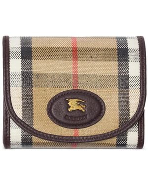 Burberry Kariertes Portemonnaie - Natur