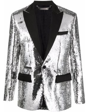 Philipp Plein Sequin-Embellished Single-Breasted Blazer - Black