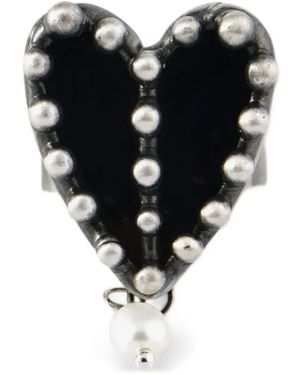Poison Drop Lab Ring Mit Herz - Schwarz