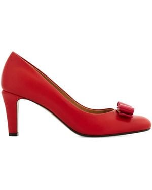 Ferragamo Escarpins Vara 70 Mm À Détail De Nœud - Rouge