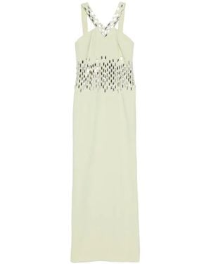 Jean Louis Sabaji Baguette-Embroidered Maxi Dress - White