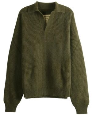 Uma Wang Gerippter Strickpullover - Grün