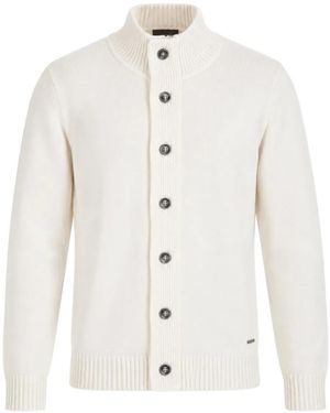 Gianni Lupo High-Neck Button-Up Cardigan - White