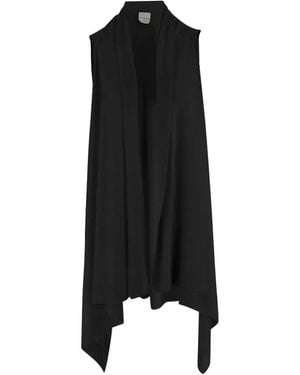 Sa Su Phi Sleeveless Open Vest - Black