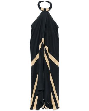 VOLANTIS Vestido Midi Plisado - Azul