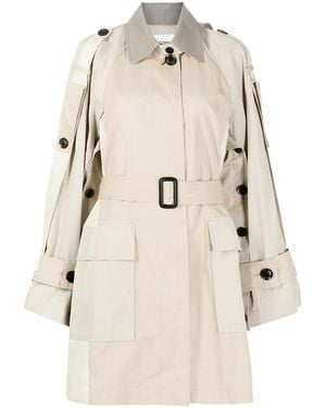 Goen.J Gabardina Oversize Con Diseño Colour Block - Neutro