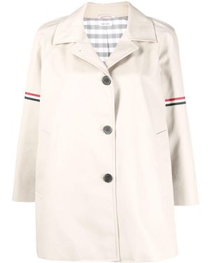 Thom Browne Single-breasted Short Coat - Natural