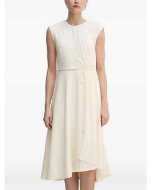 DKNY Cap-Sleeve Cinched Dress - Natural