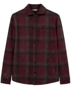 Maurizio Baldassari Solferino Check-Pattern Button-Up Shirt Jacket - Purple