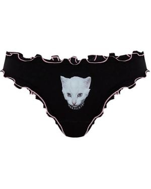 Blumarine Slip Con Stampa - Nero