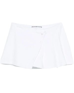 Alexander Wang Pleated Wrap Mini Skirt - White