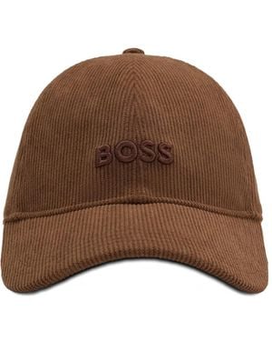 BOSS Logo-Embroidered Cap - Brown