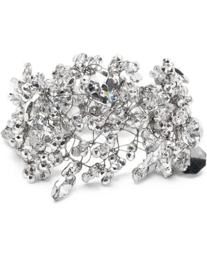 Maria Calderara Crystal-Embellished Wire-Link Bracelet - White