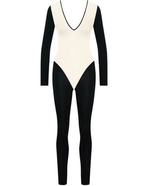 Maison Close Pure Tentation Long-Sleeve Backless Jumpsuit - Black