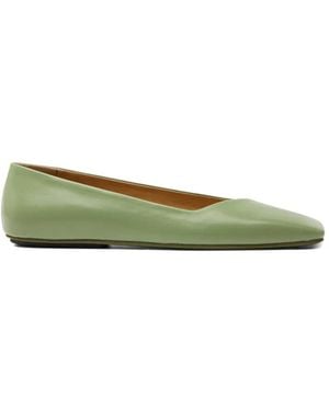 Marsèll Square-Toe Ballet Flats - Green