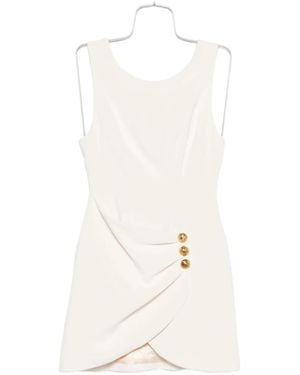 Elisabetta Franchi Button-embellished Mini Dress - ホワイト