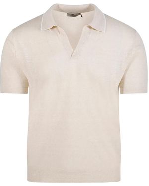 Altea Dennis Open-Collar Knitted T-Shirt - White