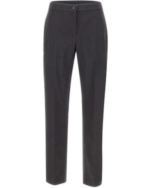 Elena Miro Pantalon Droit À Plis Marqués - Blue