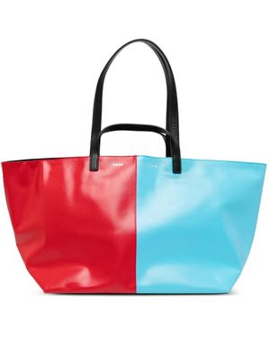 CAHU Colour-Block Tote Bag - Red