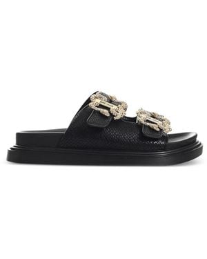 Just Cavalli Embellished-Strap Sandals - Black