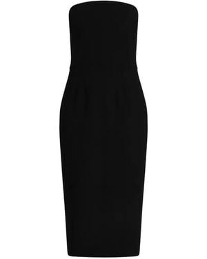 Dolce & Gabbana Midikleid Aus Wollkrepp - Schwarz