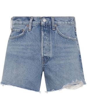 Agolde Parker Denim Shorts - Blauw