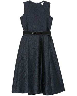 Max Mara Jacquard-Woven Belted Dress - Blue