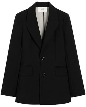 Ami Paris Single-Breasted Blazer - Black
