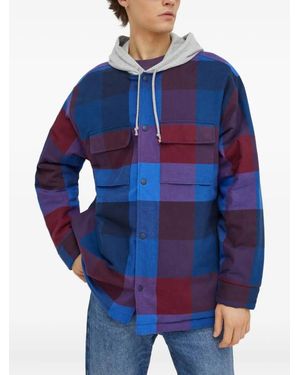 Levi's Karierte Kapuzenjacke - Blau