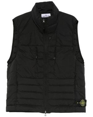 Stone Island Logo-Patch Quilted Gilet - Black
