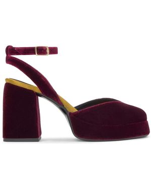 Castañer Verona Ankle Strap Platform Court Shoes - Purple