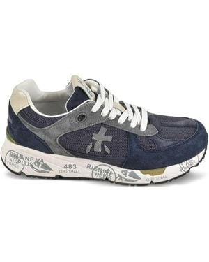 Premiata Suede-Mesh Trainers - Blue
