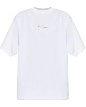 Alexander Wang Logo-Print Cotton T-Shirt - White