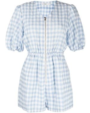 B+ AB Karierter Playsuit - Blau