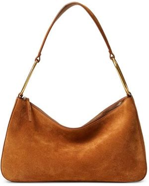 Twinset 'Liliane' Medium Suede Bag With Rings - Brown