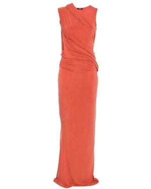 Balmain Draped Maxi Dress - Red