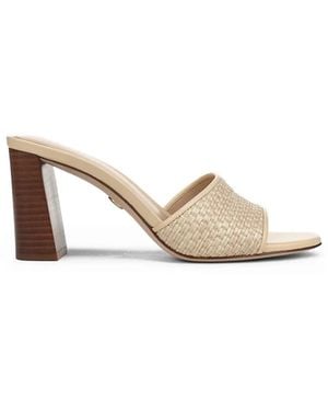 Veronica Beard Galessa Woven Block-Heel Sandals - Natural