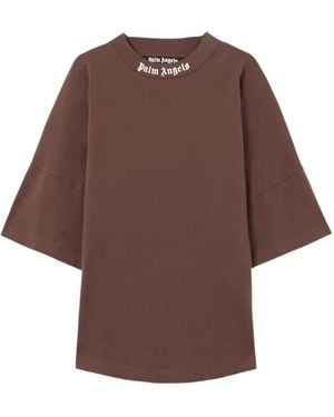 Palm Angels Classic Logo T-Shirt - Brown