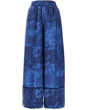 Pierre Louis Mascia Palazzohose mit elastischem Bund - Blau