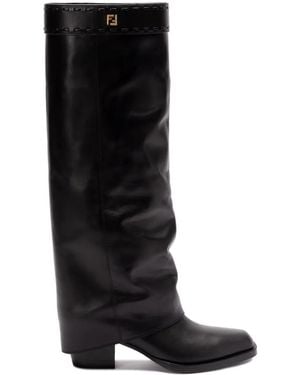 Fendi Show Leather Boots - Black