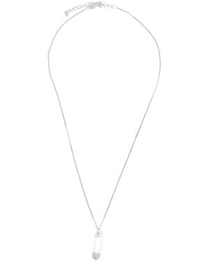 True Rocks Collier À Petit Pendentif Épingle À Nourrice En Argent - Blanc