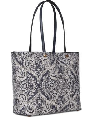 Etro Paisley-Print Open-Top Tote Bag - Gray
