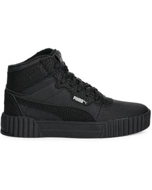 PUMA Carina 3.0 Mid Wtr Textured-Finish High-Top Sneakers - Black
