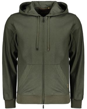 Moorer Zip-Up Drawstring Hoodie - Green