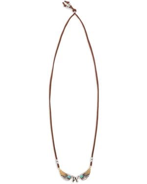 Palm Angels Wings Cord Necklace - Metallic