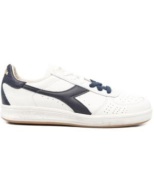 Diadora Elite Dominio Leather Lace-Up Trainers - White